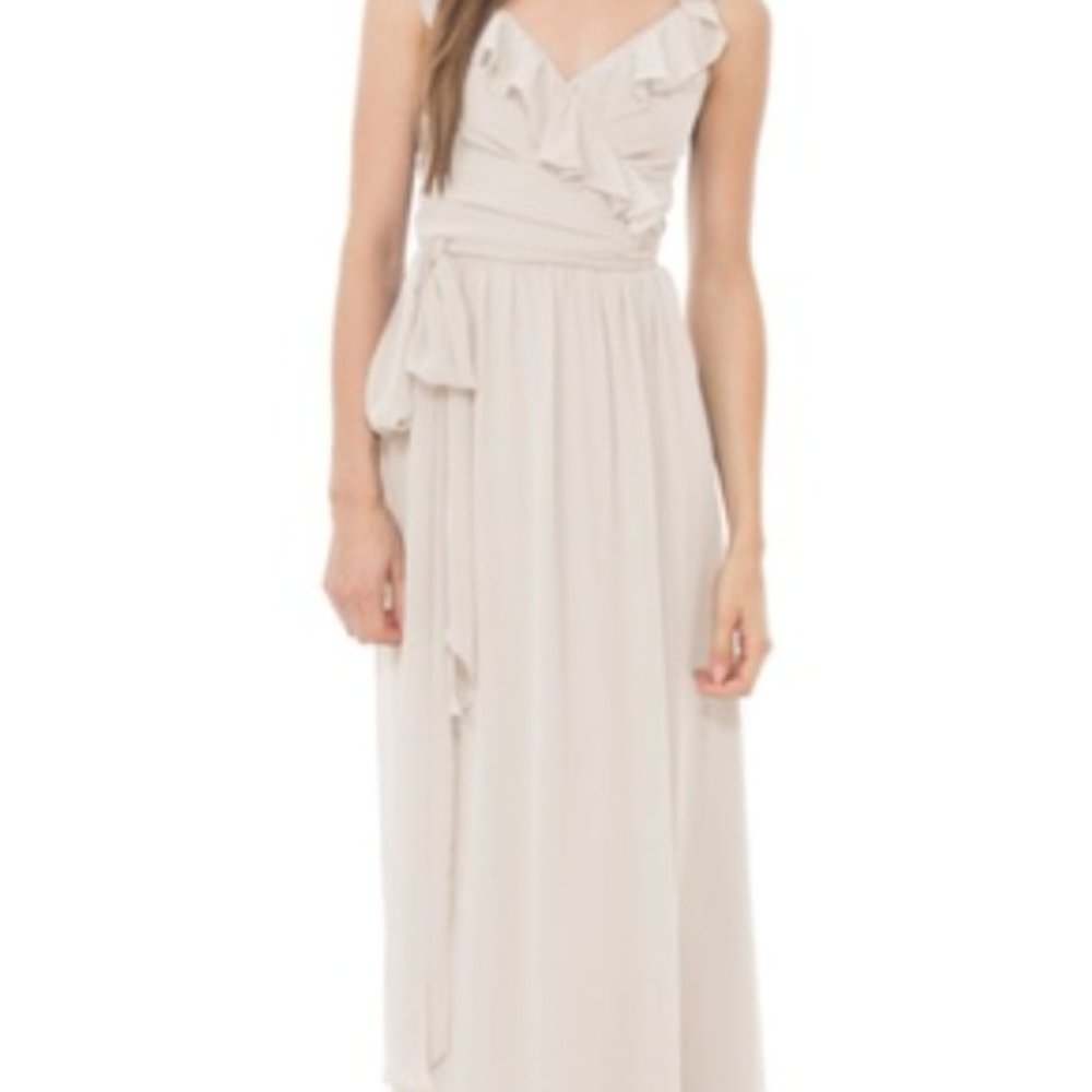 Joanna August Lacey Long Bridesmaid Dress, Off-white, Size S - Picture 2 of 5